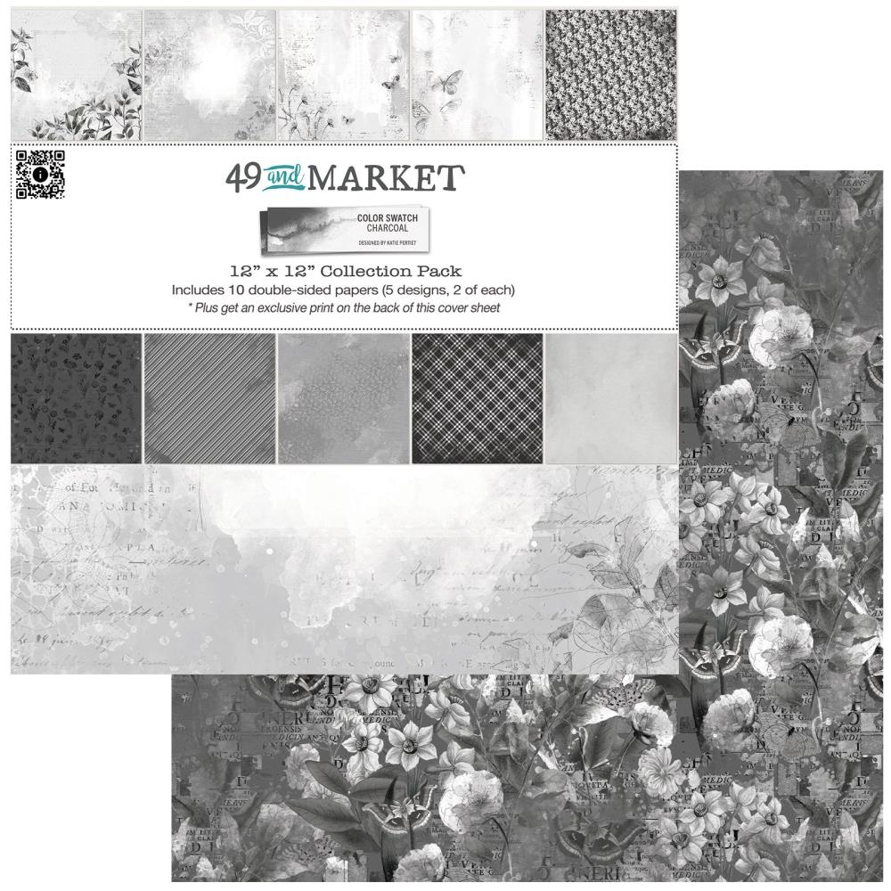 49 and Market - Color Swatch Charcoal Collection - 12 x 12"