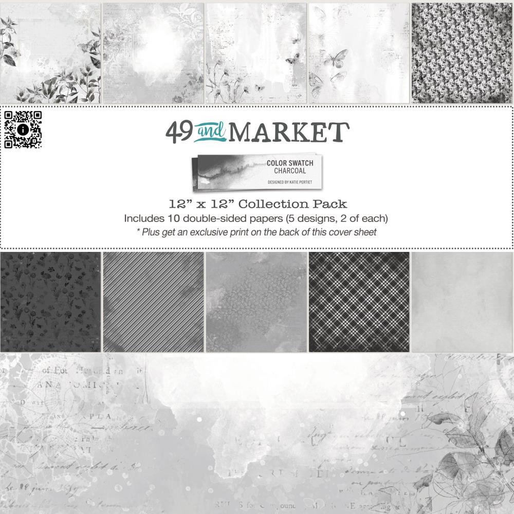 49 and Market - Color Swatch Charcoal Collection - 12 x 12"