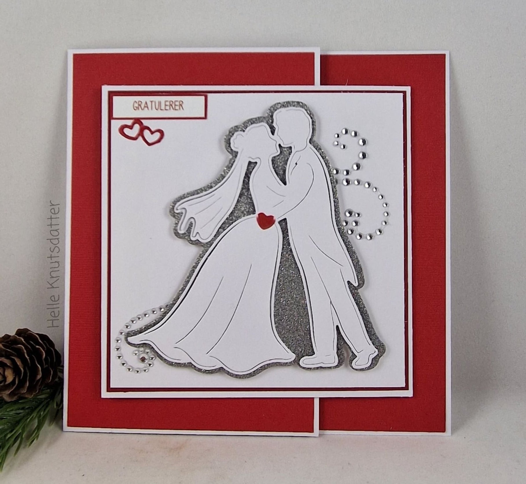 Papirdesign - Dies - Brudepar siluett