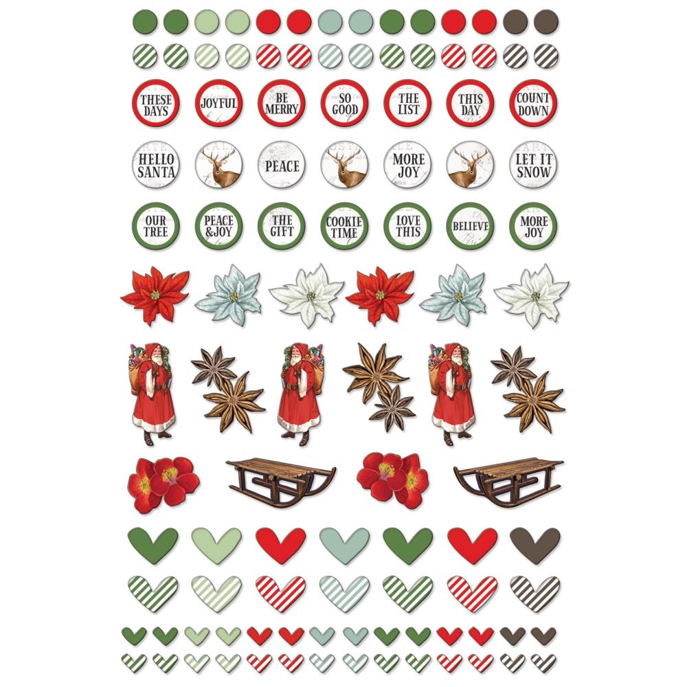 49 and Market - Evergreen Season - Whising Bubbles & Baubles - Epoxy Stickers
