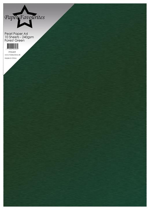Paper Favourites - Pearl Paper - Forest Green - A4 - 10 pk - 240 gr