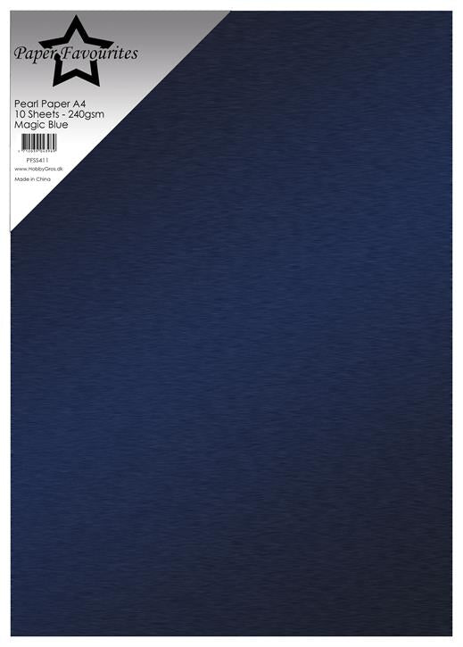 Paper Favourites - Pearl Paper - Magic Blue - A4 - 10 pk - 240 gr