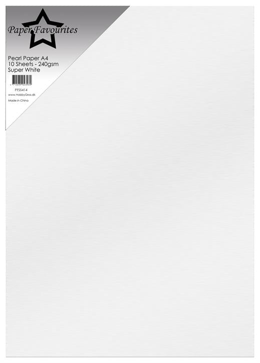 Paper Favourites - Pearl Paper - Super White - A4 - 10 pk - 240 gr