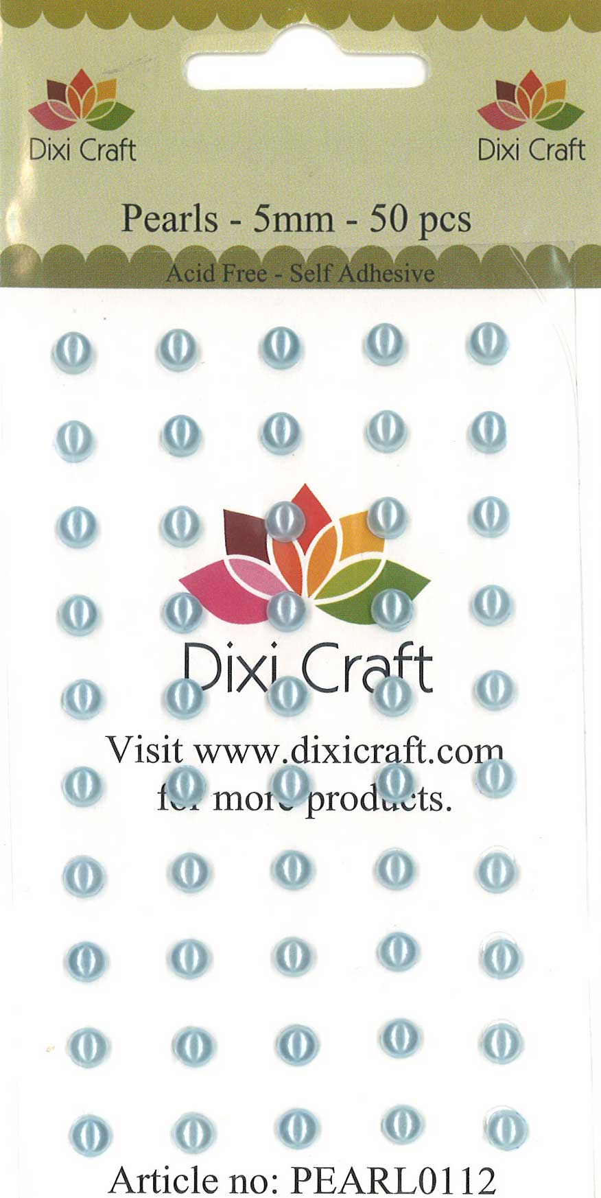 Dixi Craft - Pearl - Lys blå halvperler - 5mm