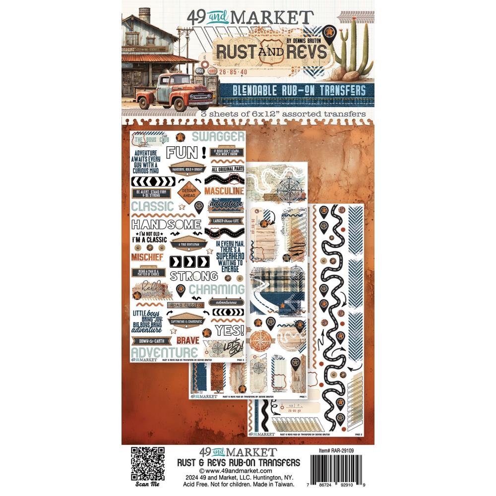 49 and Market - Rust & Revs - Rub ons
