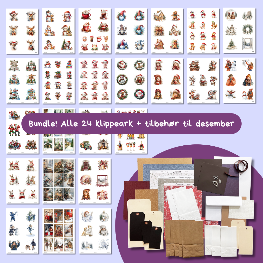 Bikuben Hobby - Klippeark A4 Bundle - 24 stk + Tilbehørspakke