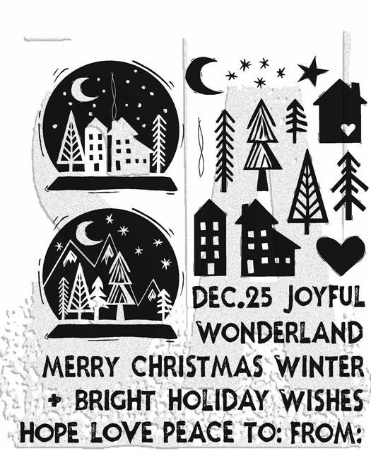 Tim Holtz Collection - Cling Stamps - Festive Print