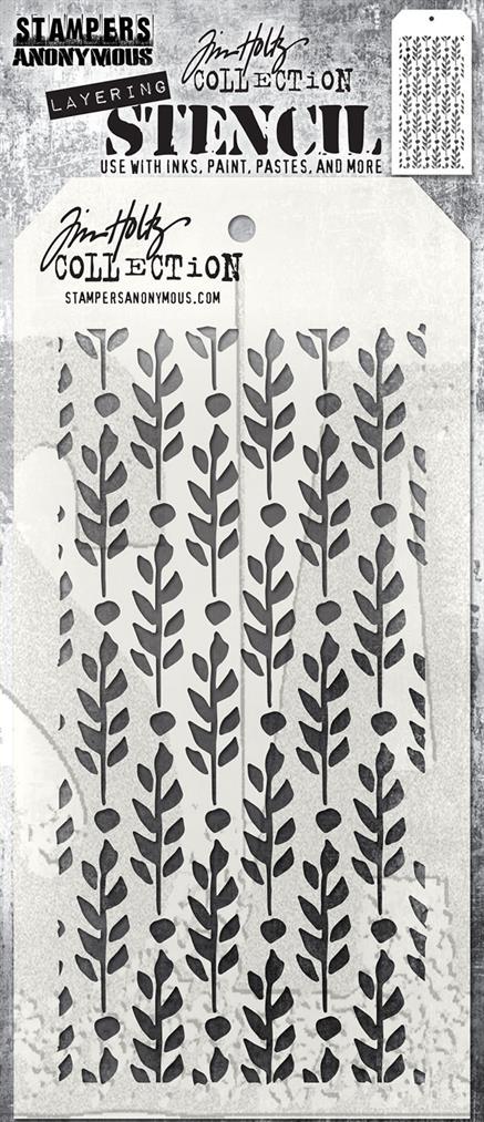 Tim Holtz -  Stencil - Berry Leaves
