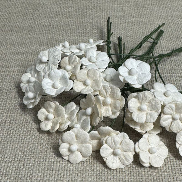 Papirdesign - Små Blomster - Hvit