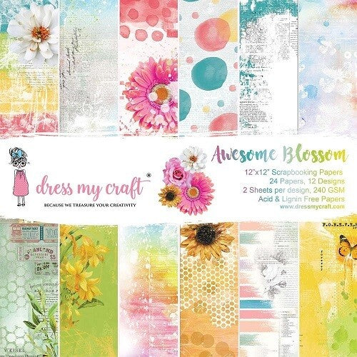 Dress my craft - Awesome Blossom - Paper Pad 12 x 12"