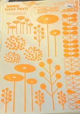 Hambly: Mod Flowers Rub-Ons, Orange
