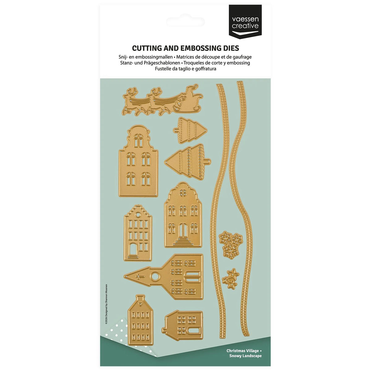 Vaessen Creative - Cutting & Embossing Dies - Christmas Village Snowy Landscape