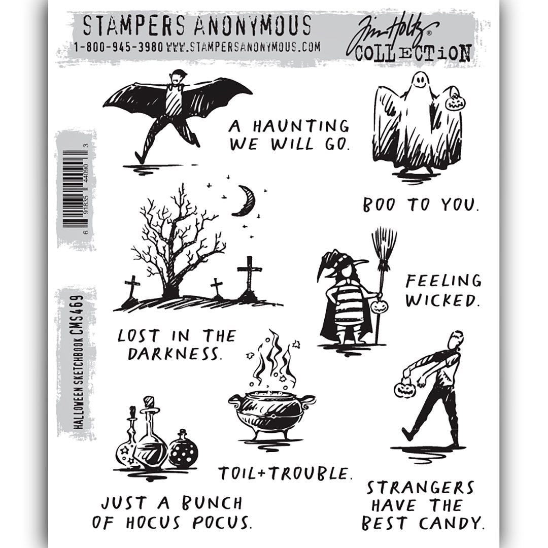 Tim Holtz Collection - Cling Stamps - Halloween Sketchbook