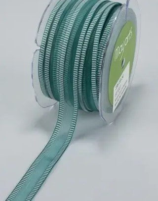 May Arts - Sheer Line Edge Ribbon - Turquoise - METERSVIS