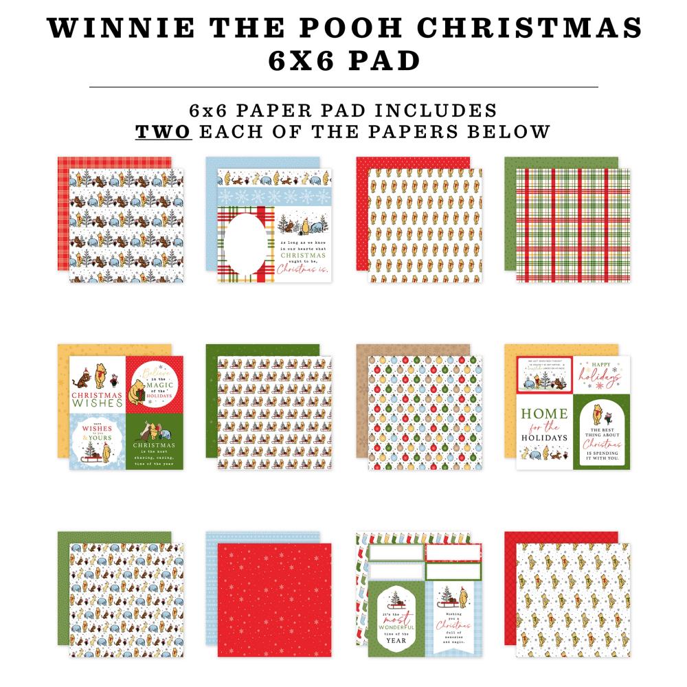 Echo Park - Winnie the Pooh Christmas - Paper Pad - 6 x 6"