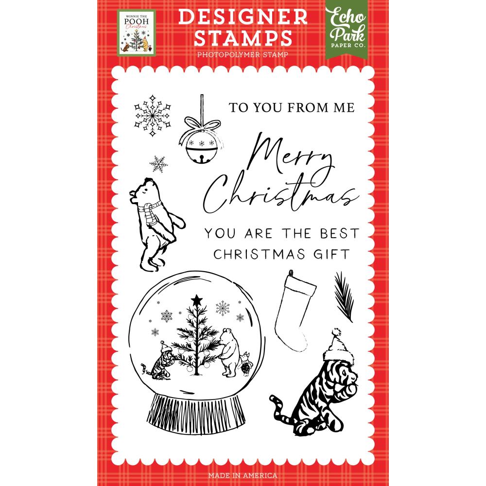 Echo Park - Winnie the Pooh Christmas - Snow globe sceene - Clear Stamp set