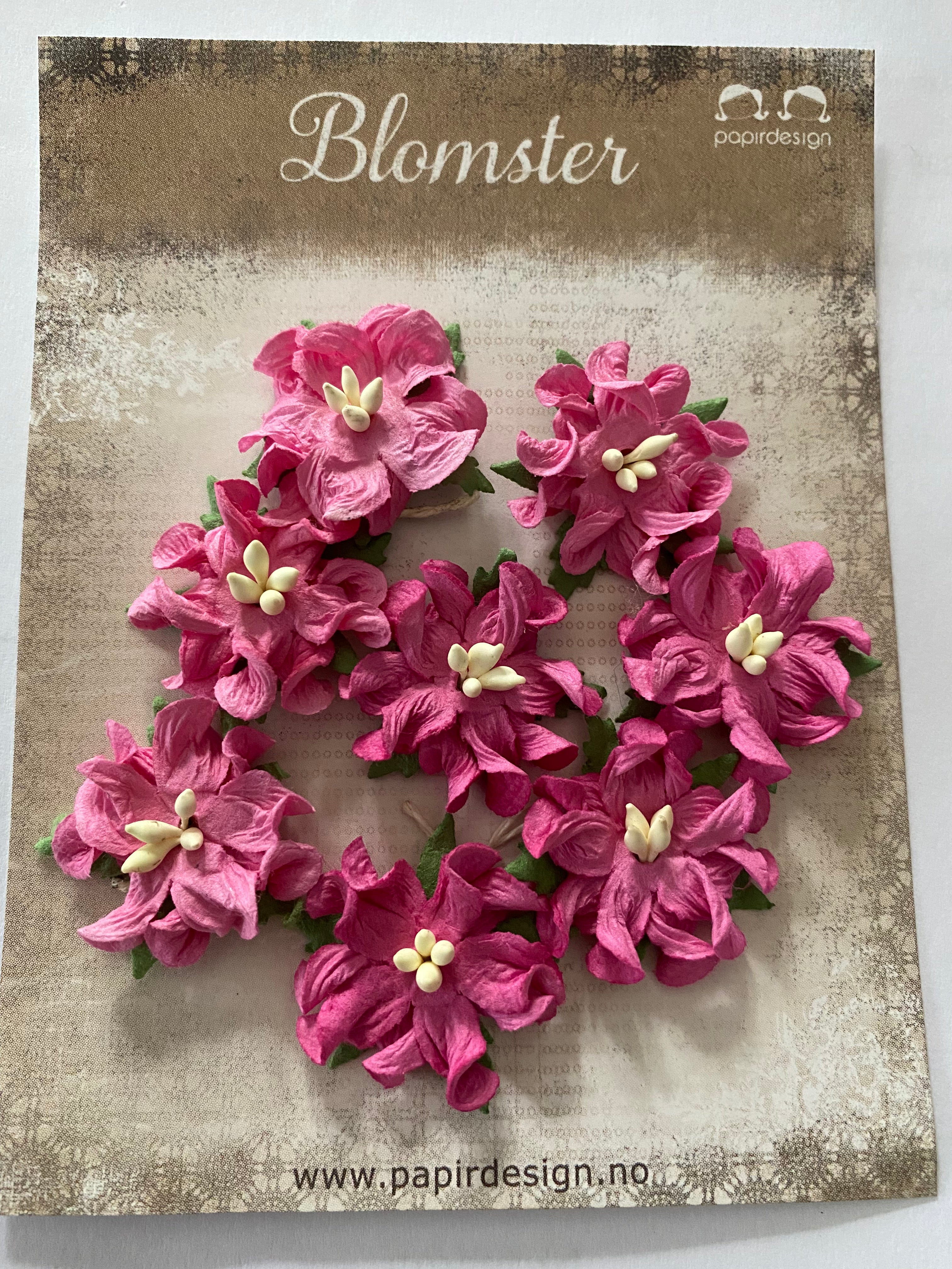 Papirdesign - Små gardenia - Rosa