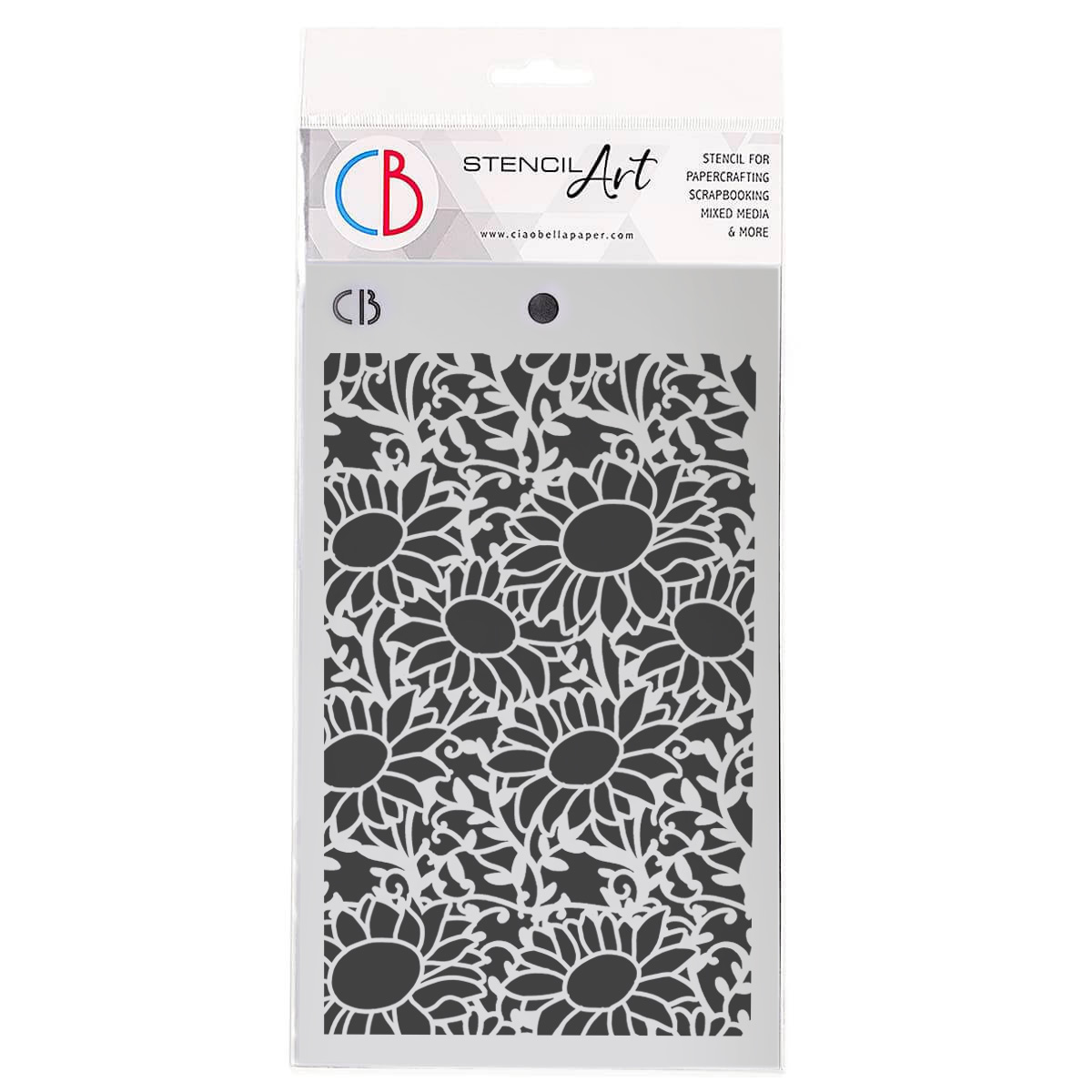 Ciao Bella - Stencil - Farmhouse Garden - Sunflowers Field - 5 x 8"