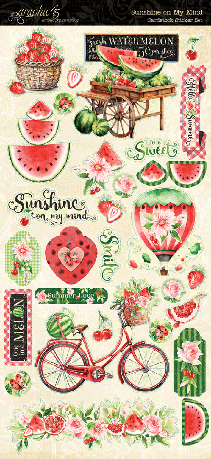 Graphic 45 - Sunshine on my mind - Stickers- 12 x 12"
