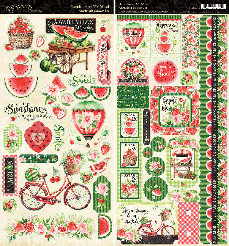 Graphic 45 - Sunshine on my mind - Stickers- 12 x 12"