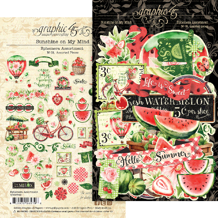 Graphic 45 - Sunshine on my mind- Ephemera Die Cuts