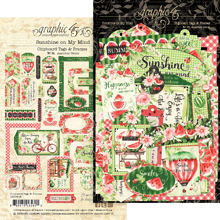 Graphic 45 - Sunshine on my mind  - Tags & Frames