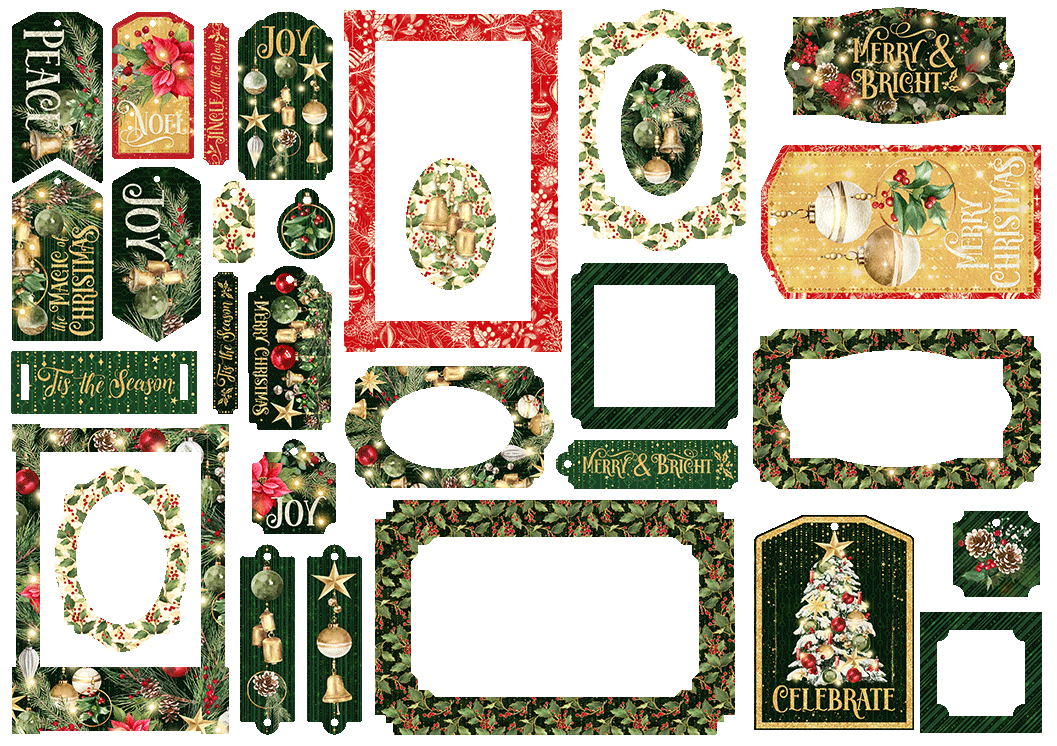 Graphic 45 - Merry & Bright - Tags & Frames