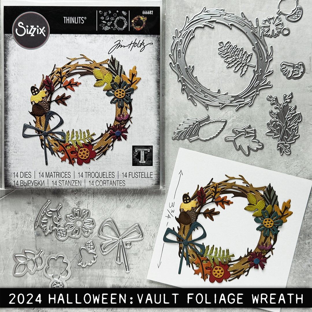 Sizzix - Tim Holtz - Thinlits Dies - Vault 2024 - Foliage Wreath