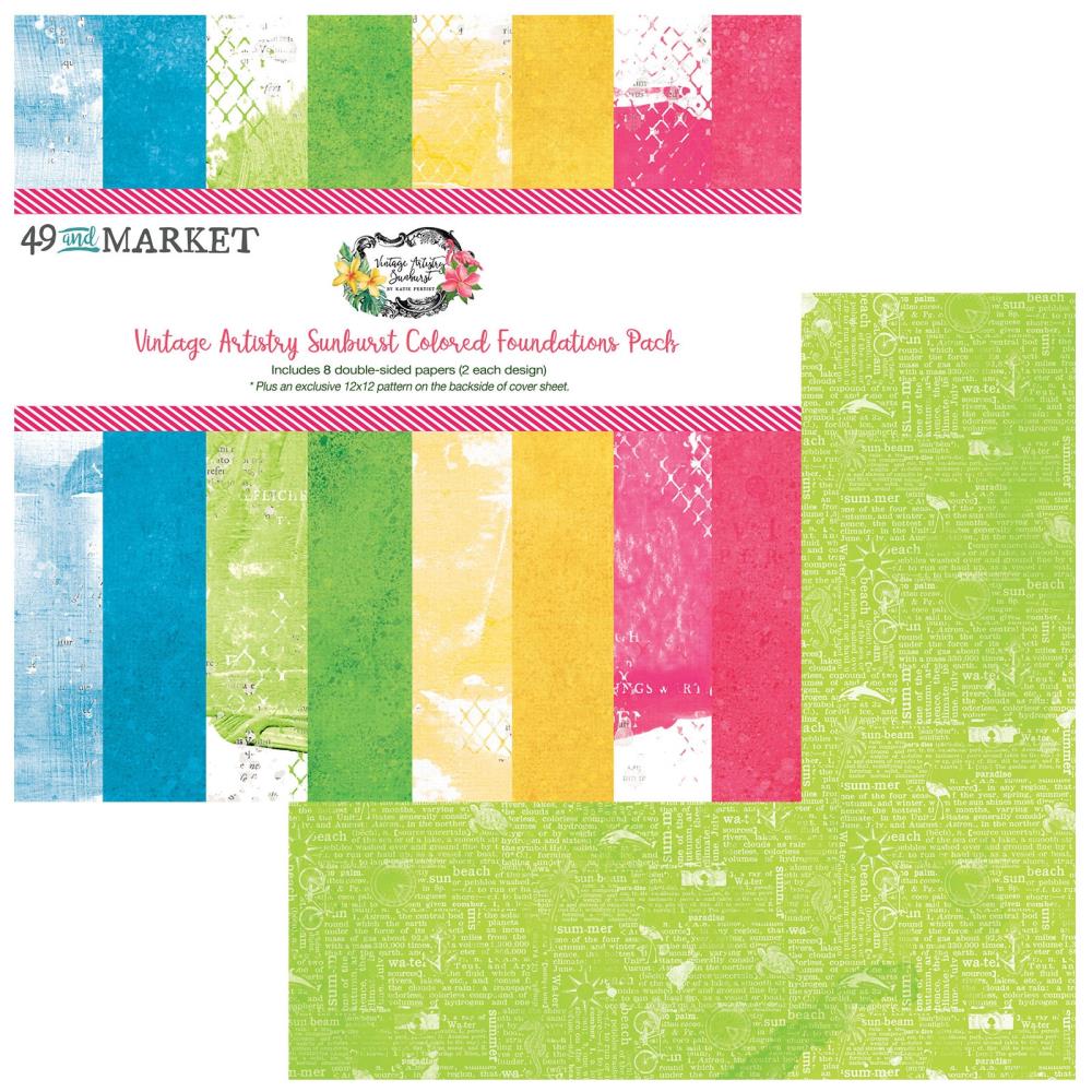 49 and Market -Vintage Artistry Sunburst  - Solids Collection Pack -  12 x 12"