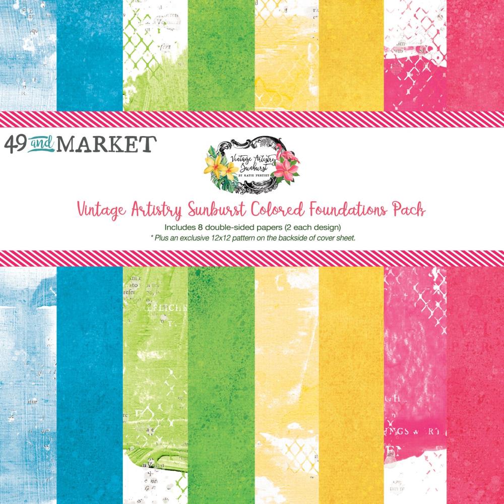 49 and Market -Vintage Artistry Sunburst  - Solids Collection Pack -  12 x 12"