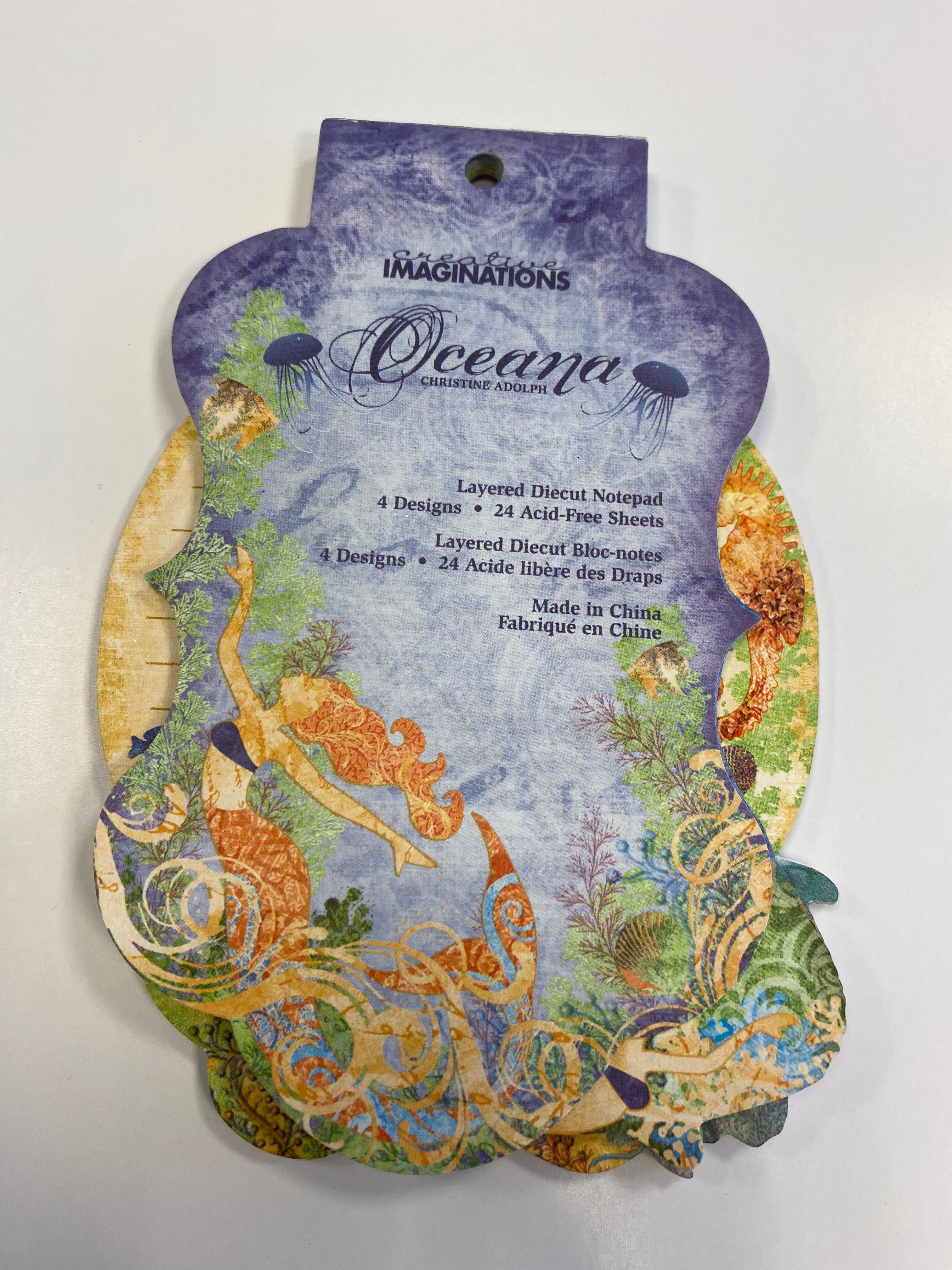 Creative Imaginations - Oceana - Layered Diecut Notepad