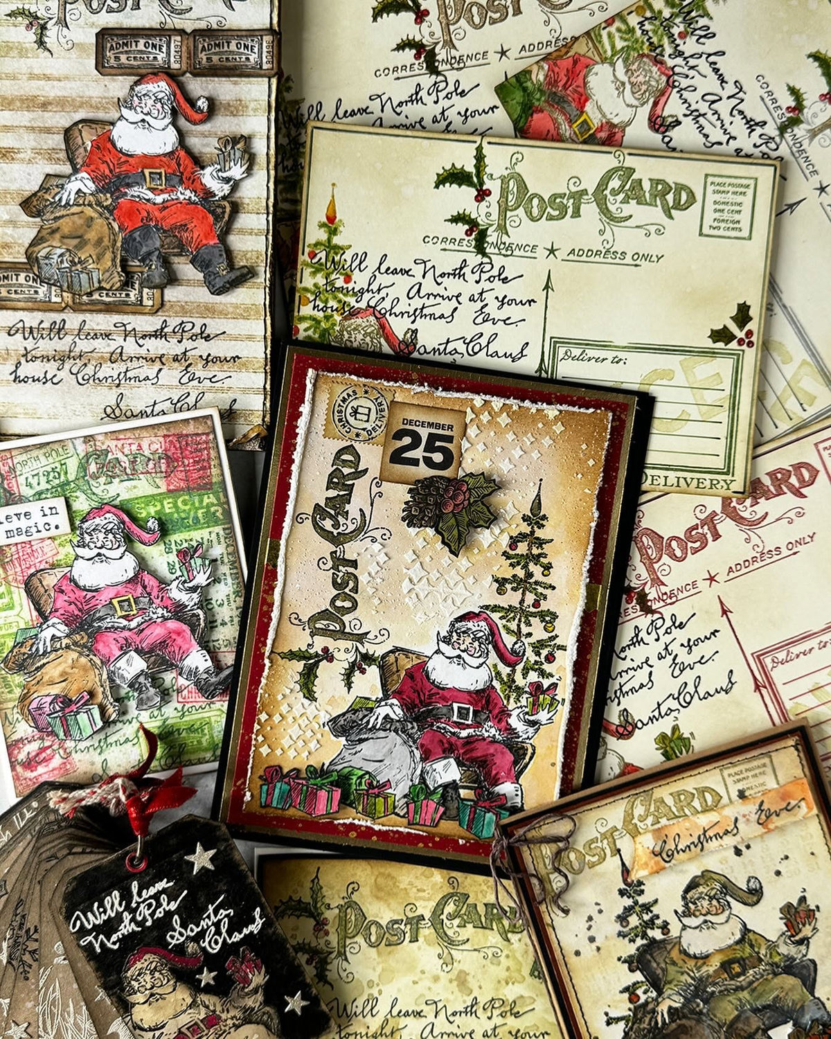 Tim Holtz Collection - Cling Stamps - Santa Visit