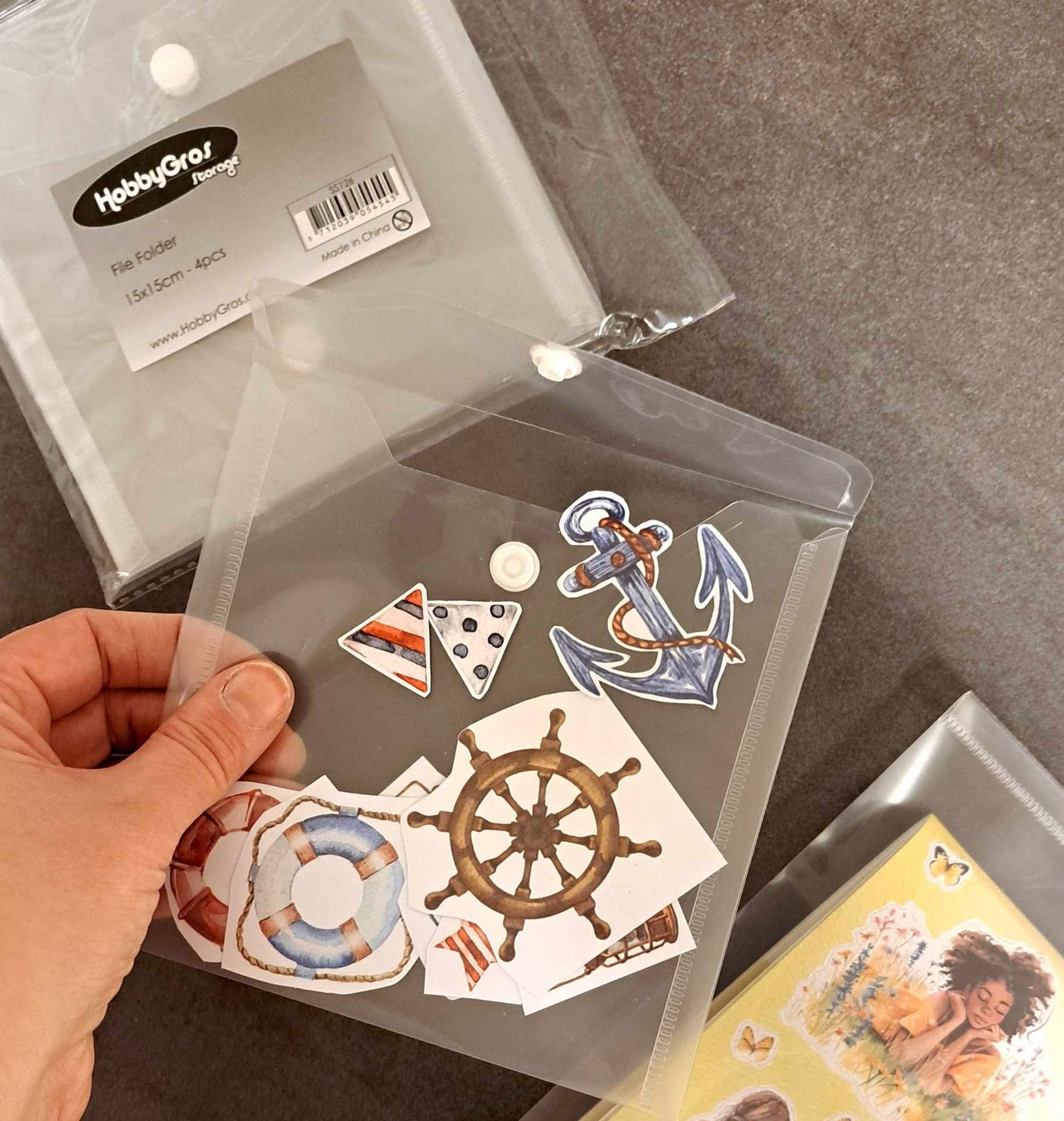 Plastic File Folder Storage Pocket - 15 x 15 cm