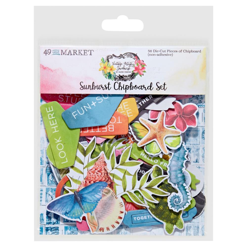 49 and Market - Vintage Artistry Sunburst - Chipboard Set