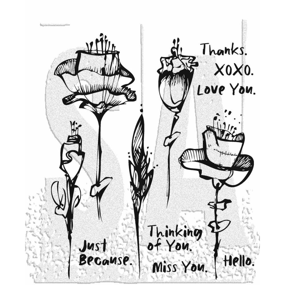 Tim Holtz Collection - Cling Stamps - Abstract Florals