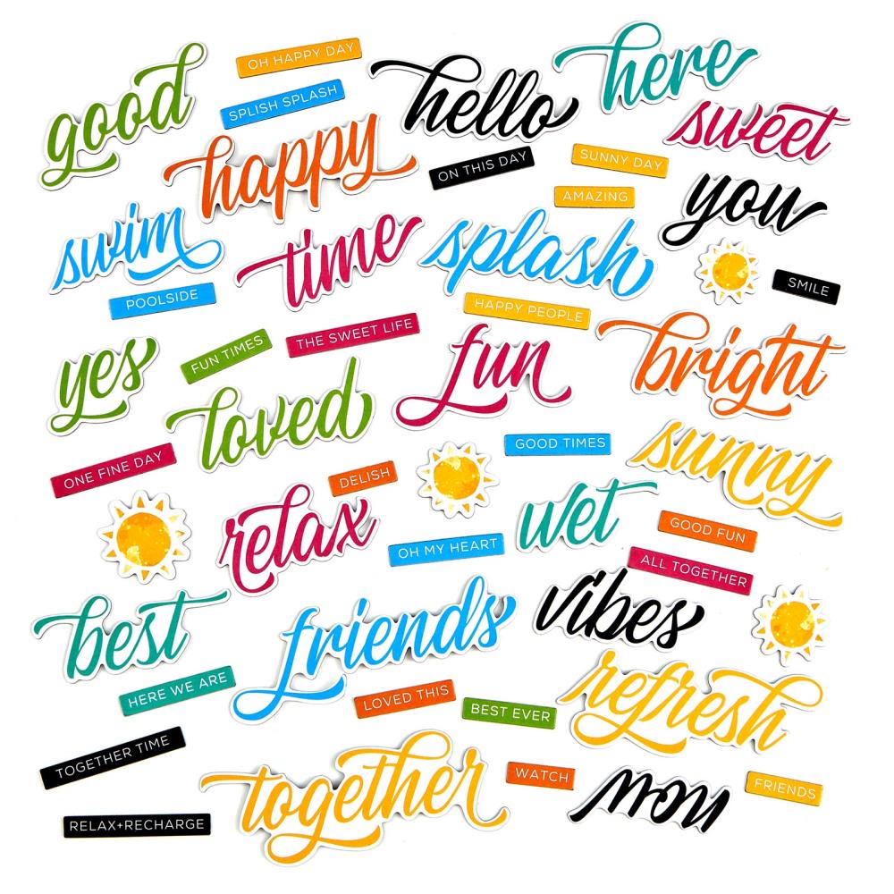 49 and Market -Vintage Artistry Sunburst - Chipboard Word Set