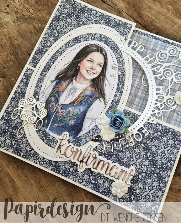 Papirdesign - Motivark - Konfirmant, blå - A4