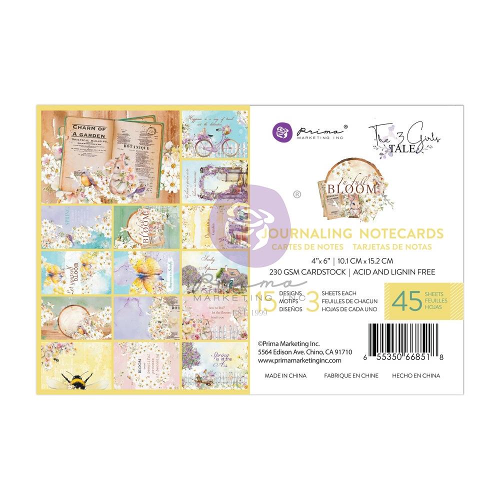 Prima - In Full Bloom - Journaling Notecards   4 x 6"