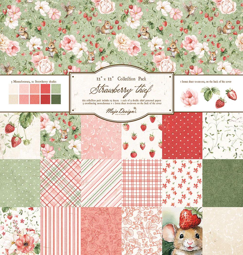 Maja Design - Strawberry thief - Collection Pack m/monochrome ark - 12 x 12"