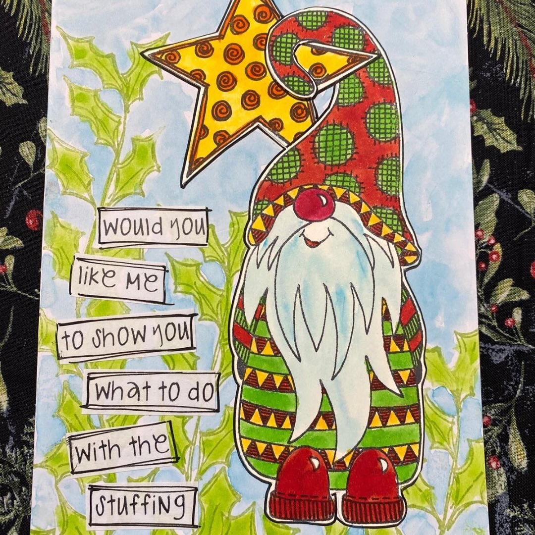 Dylusions - Cling Stamps - Gnome For The Holidays