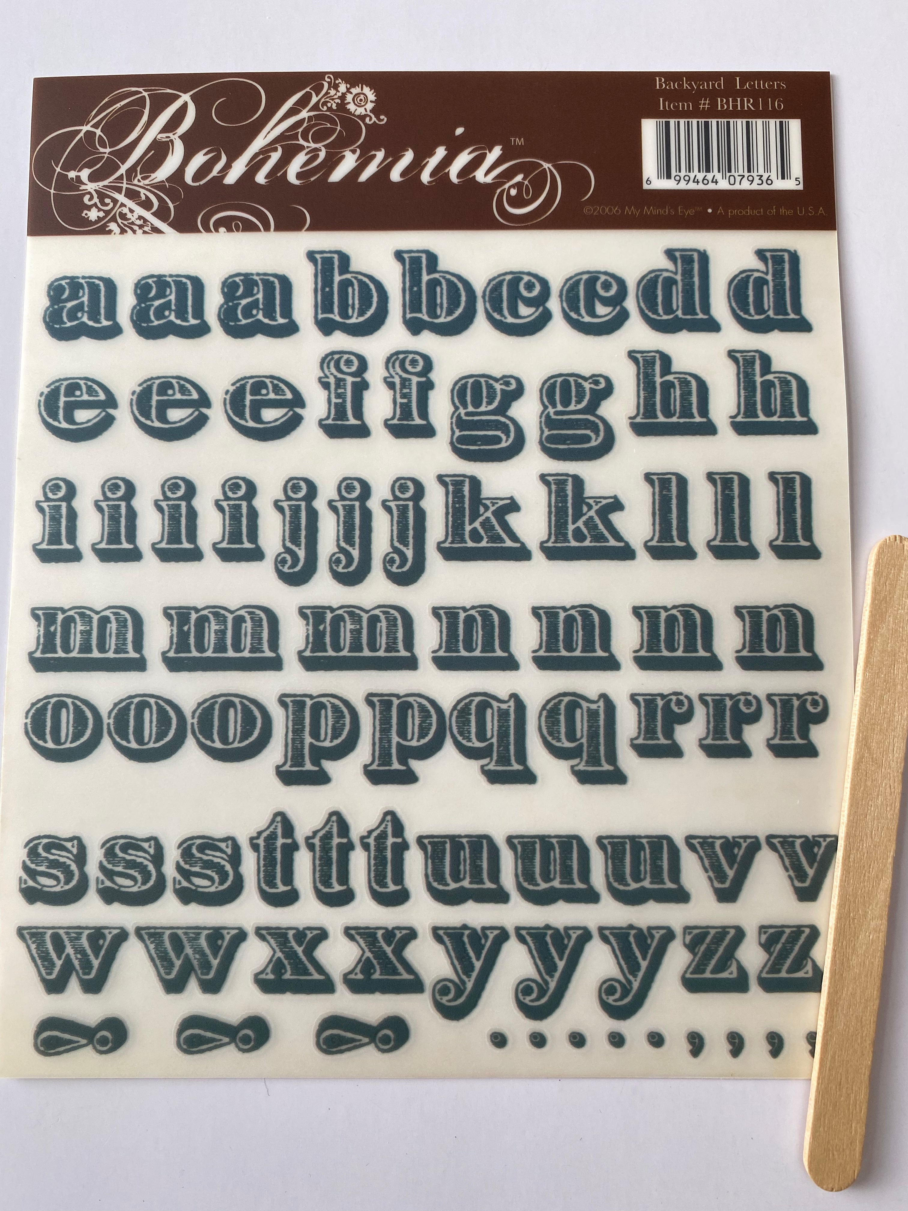 My Minds Eye - Rub ons - Backyard Letters