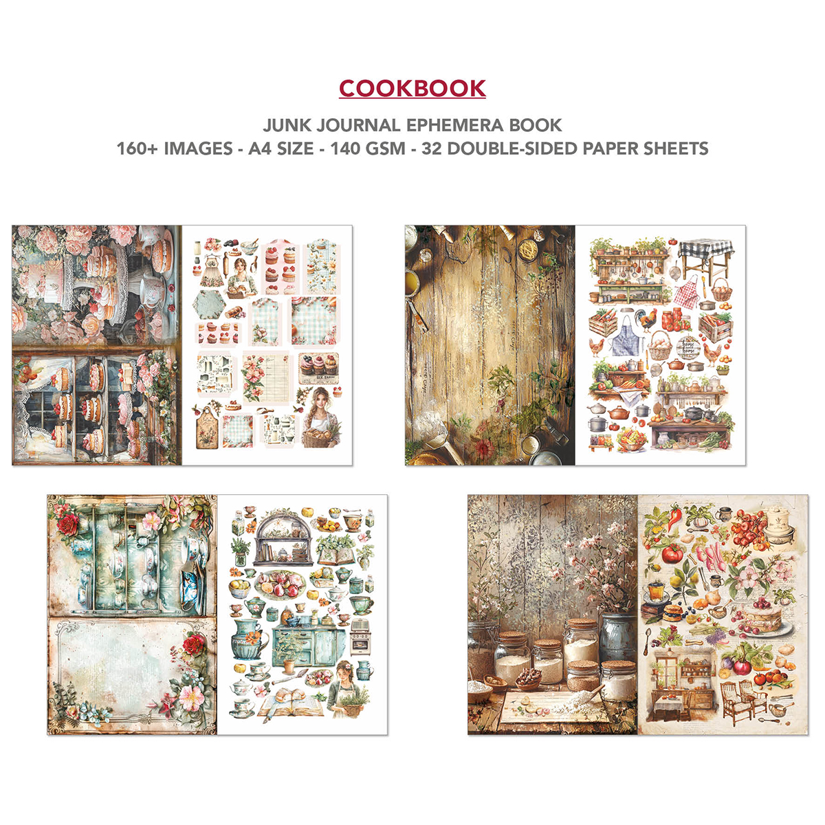 Ciao Bella - Junk Journal & Ephemera Book - Cookbook