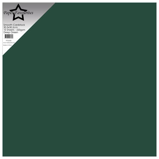 Paper Favourites - Smooth - Deep Green - 12x12" - 10 pack