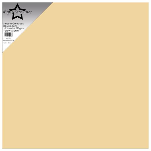 Paper Favourites - Smooth - Yellow Ochre - 12x12" - 10 pack