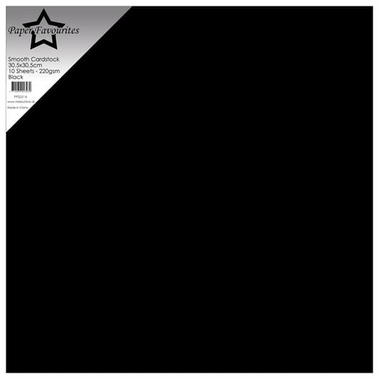 Paper Favourites - Smooth - Black - 12x12" - 10 pack