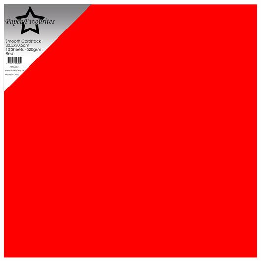Paper Favourites - Smooth - Chineese Red - 12x12" - 10 pack