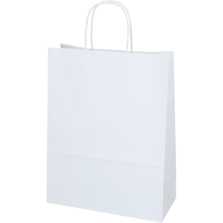 Papirposer - Hvit m/hank - 22x10x31cm - 5 stk