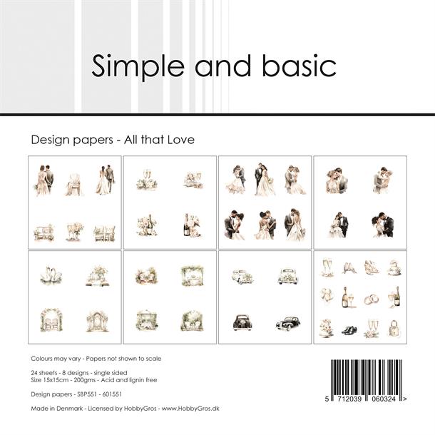 Simple and Basic - All that love - Paper Pack    6 x 6"