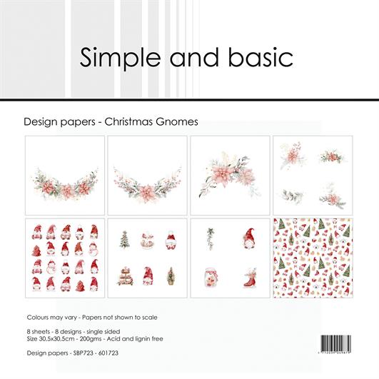 Simple and Basic - Christmas Gnomes - Paper Pack 12 x 12"