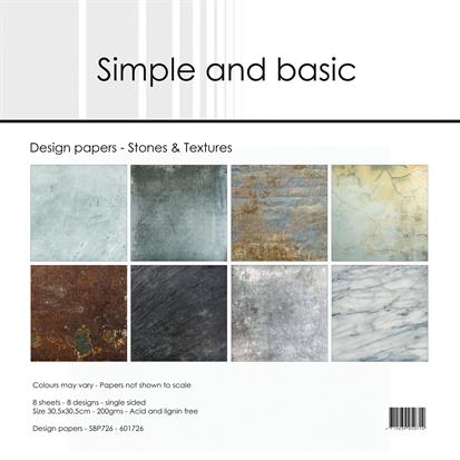 Simple and Basic - Stones and texture - Paper Pack    12 x 12"